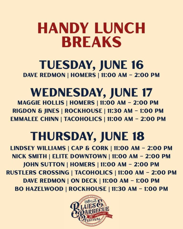 WC Handy Festival Lunch Breaks and Happy Hours 2026